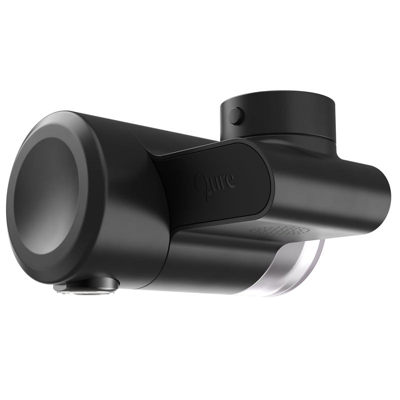Qure Skincare Bathroom Sink Filter Water Faucet for Skin, Reduces 99% Chlorine and Heavy Metals, Skin Hydration in 4 Weeks, Reduces Build-Up, Balances pH, Softer Skin & Hair - Black - Image 1